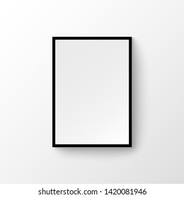 Picture frame wall image. Blank wood painting modern photo frame gallery design.