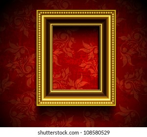 Picture Frame Wallpaper Background. Photo Frame on Grunge Wall