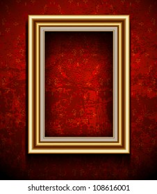 Picture Frame Wallpaper Background. Photo Frame on Grunge Wall