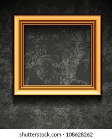 Picture Frame Wallpaper Background. Photo Frame on Grunge Wall
