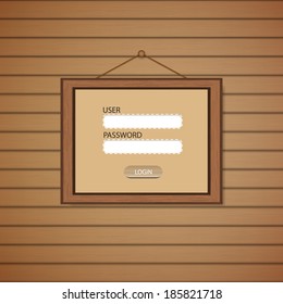Picture frame Web login form template.