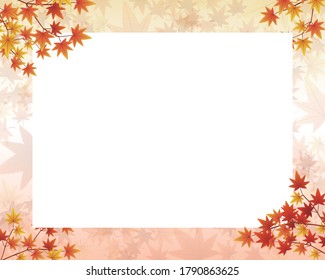 Picture frame with white space decorated with autumn leaves