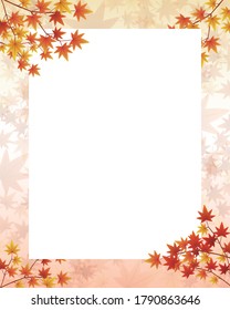 Picture frame with white space decorated with autumn leaves