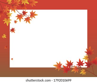 Picture frame with white space decorated with autumn leaves