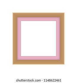 picture frames brown color, vintage frame image cute, frames picture chic luxury on white background (vector)