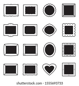 Picture Frames Icons. Line With Fill Design. Vector Illustration.