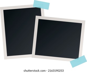 Picture frames mockup. Realistic instant photo picture