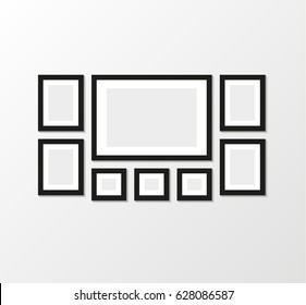 Picture frames. Photoframes mockup. 