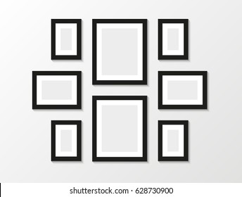 Picture frames. Photoframes mockup. 