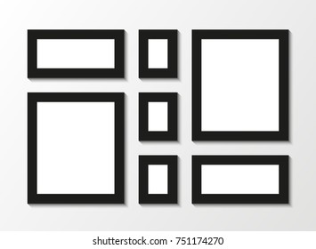 Picture frames. Photoframes mockup. 