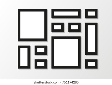 Picture frames. Photoframes mockup. 