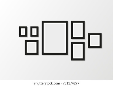 Picture frames. Photoframes mockup. 