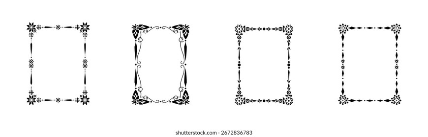 Vetor de Quadros de Imagem na Cor Preta