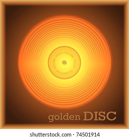 Picture in a framework with the image of a gold collection disk