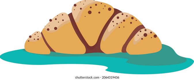Picture of fresh cake with blue background