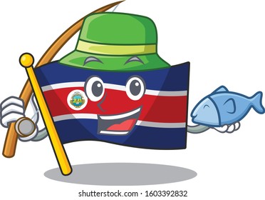 A Picture of funny Fishing flag costa rica Scroll design