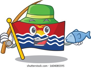A Picture of funny Fishing flag kiribati Scroll design