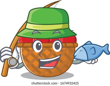 A Picture of funny Fishing tomato basket design