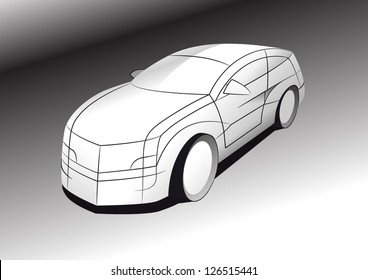 The picture of futuristic car concept