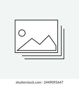 Picture Gallery Icon Logo. Photo Gallery icon design vector template. Trendy Picture Gallery vector icon flat design for website, symbol, logo, icon, sign, app, UI. Vector illustration. Eps file 240.