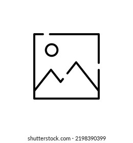 Picture, Gallery, Image Dotted Line Icon Vector Illustration Logo Template. Suitable For Many Purposes.
