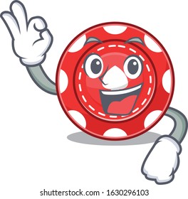A picture of gambling chips making an Okay gesture