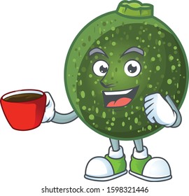 Picture of gem squash character with a cup of coffee