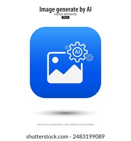Imagen generada por el icono AI. Estilo de diseño moderno mínimo de Botón 3d para App, Sitios web, interfaces y App móviles. La IA entra por Instrucción de mando para generar ideas. UI, diseño UX, Ilustración vectorial.