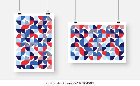 Imagen con diseño geométrico de moda, estilo Bauhaus. Fondo moderno, elementos sencillos. Textura retro, formas geométricas básicas. Diseño de impresión, portada de póster minimalista. Ilustración del vector