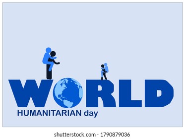 imagen de un globo con alguien sosteniendo a otra persona como símbolo del día humanitario mundial