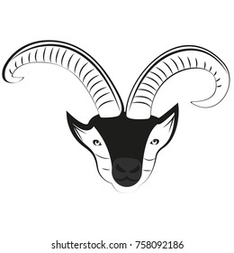 Picture of a goat's head with horns