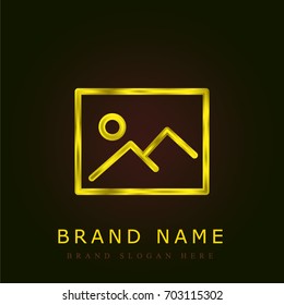 Picture golden metallic logo