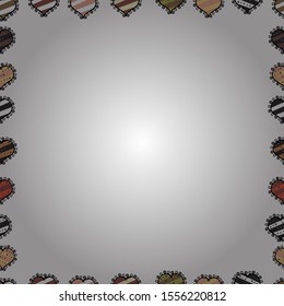 Picture in gray, black and white colors. Vector. Doodles elements hand drawn frames. Seamless pattern.
