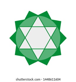 In the picture, the green Anahata chakra.Anahata is the energy center of love, on which the ability to love and care, as well as experience compassion depends. 