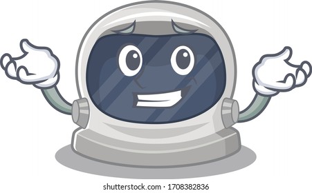 A picture of grinning astronaut helmet cartoon design concept