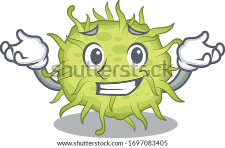 A picture of grinning bacteria coccus cartoon design concept