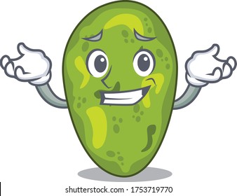 A picture of grinning cyanobacteria cartoon design concept