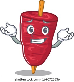 A picture of grinning doner kebab cartoon design concept