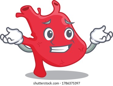 A picture of grinning heart cartoon design concept