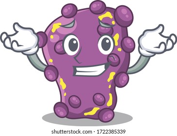 A picture of grinning shigella cartoon design concept