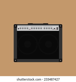 picture of guitar combo amplifier, flat style illustration