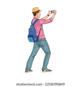 picture of a guy taking a selfie vector illustrator