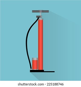 picture of hand bicycle pump, flat style icon