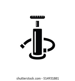 picture of hand bicycle pump, flat style icon