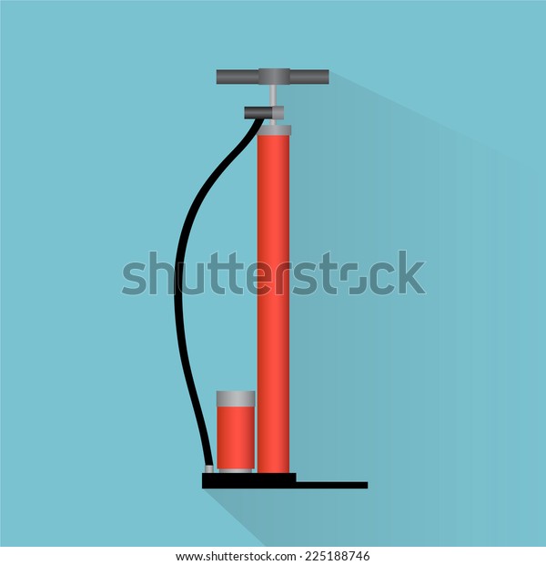 picture of hand\
bicycle pump, flat style\
icon