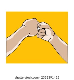 picture of a hand with a clenched fist symbol with the meaning of friendship or farewell