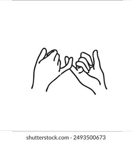a picture of a hand with a symbol means agreement by linking the little finger
