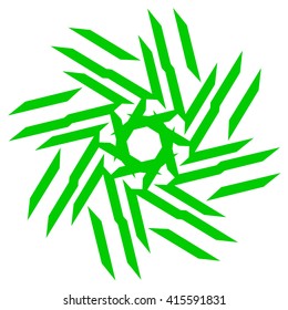 Picture, hand-drawn: Geometric logo in green color