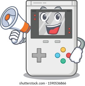 a Picture of handheld game Scroll holding a megaphone