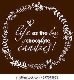 Picture handmade chocolate background
Picture white pattern handmade chocolate background with an inscription and a butterfly can be used for decoration and design
